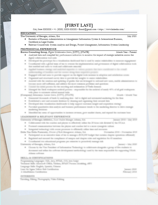 PwC Technology Consulting Associate Resume Template*